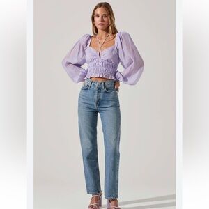 Astr The Label Women's Irwin Top in Lilac, Large